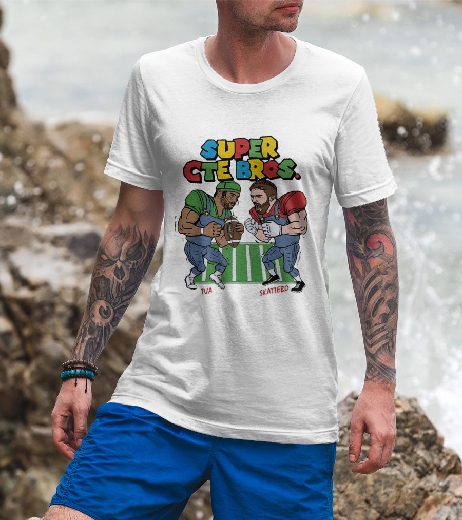 Super Cte Bros Tua Skattebo Cartoon Football Showdown T-Shirt