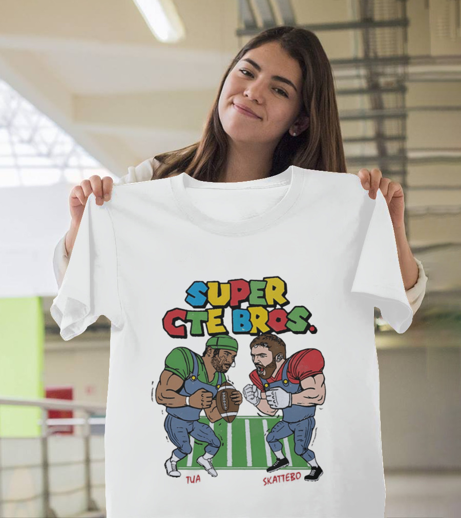 Super Cte Bros Tua Skattebo Cartoon Football Showdown T-Shirt