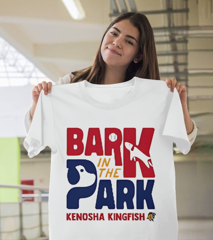 Kenosha Kingfish Bark In The Park Event With Playful Dog And Fish T-Shirt