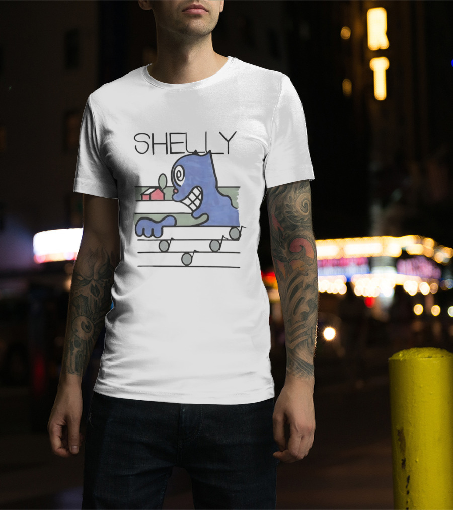 Shelly Cartoon Character With House And Music Notes T-Shirt