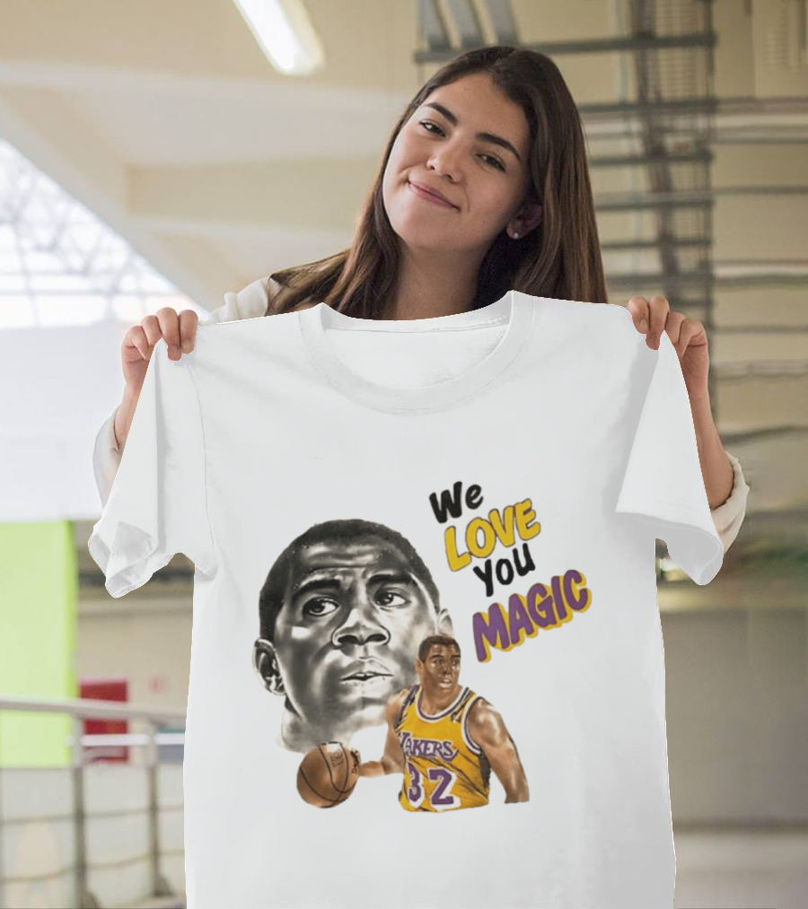 Los Angeles Lakers Magic Johnson We Love You Magic 32 Basketball Legend T-Shirt