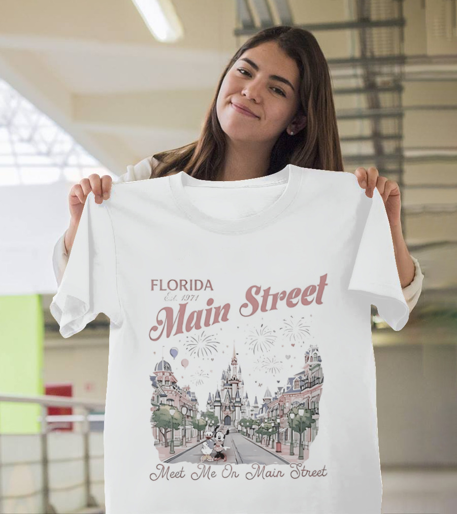 Florida Main Street Est 1971 Meets Me On Main Street Minnie Mickey T-Shirt