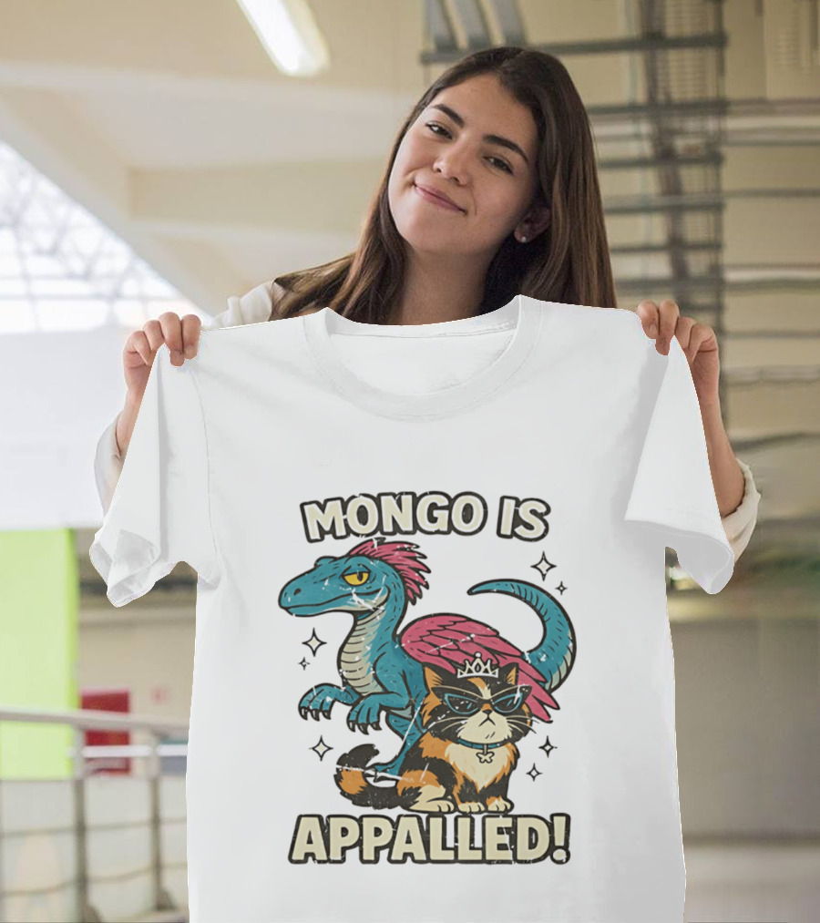 Mongo Is Appalled Dungeon Crawler Carl Dinosaur And Cat T-Shirt
