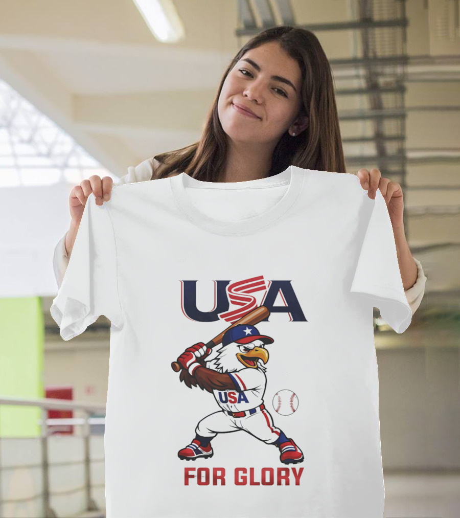 USA Baseball Eagle For Glory World US Baseball T-Shirt