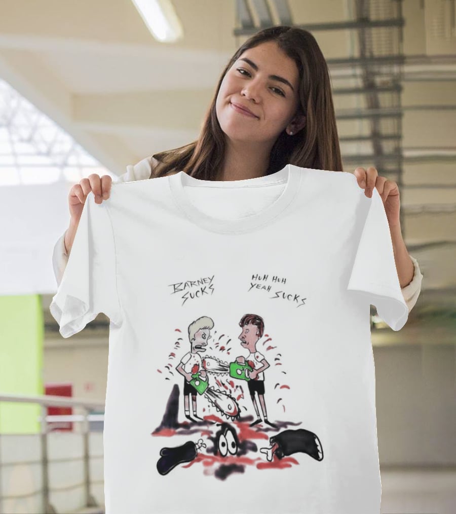 Barney Sucks Yeah Sucks Beavis And Butt Head MTV Cartoon T-Shirt