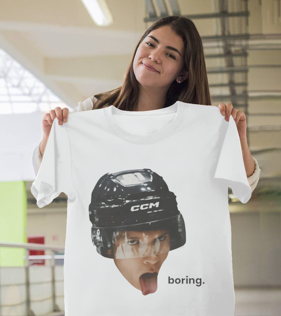 Ilya Rozanov Connor Storrie CCM Heated Rivalry 2026 Boring Helmet Tongue Out T-Shirt