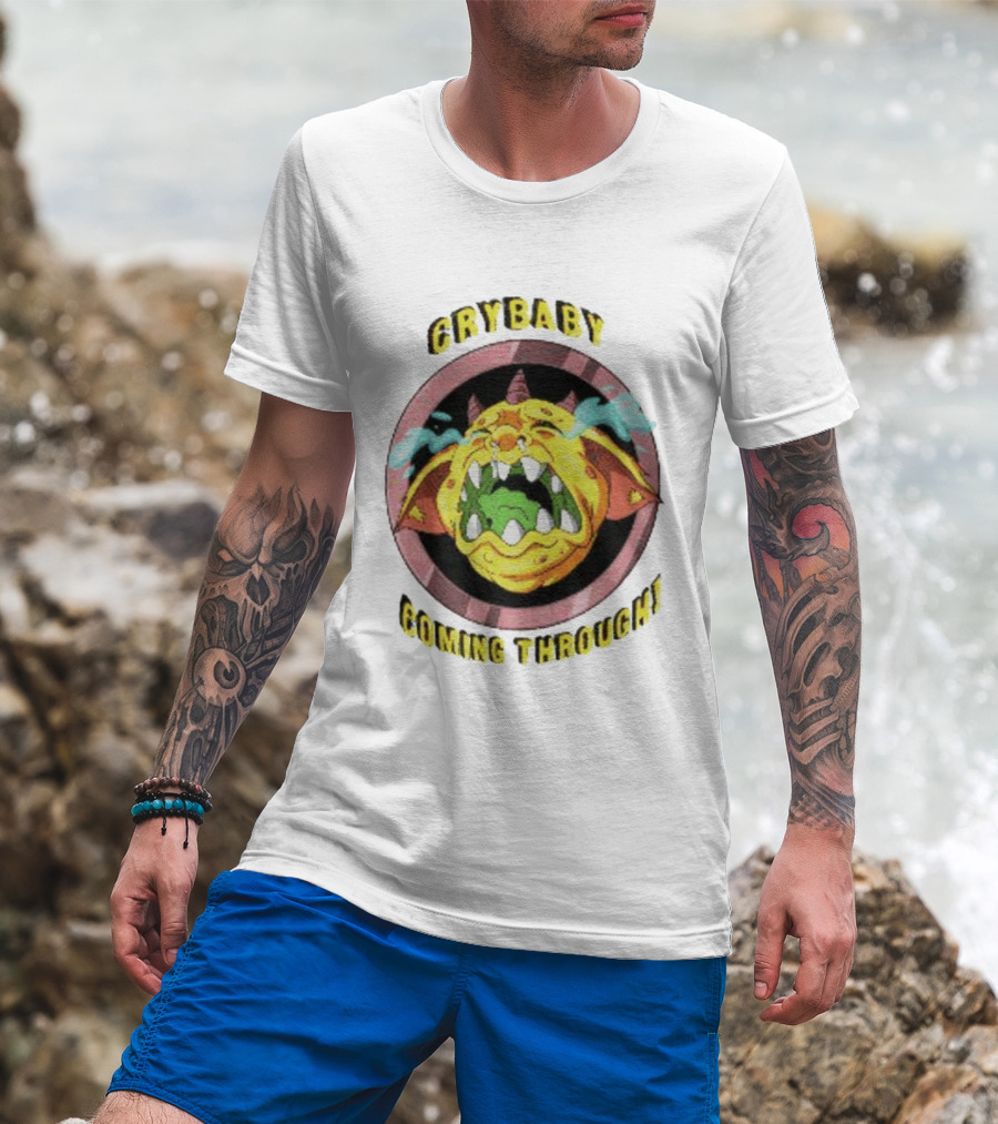 Crybaby Coming Through Monster Illustration With Tears And Horns T-Shirt
