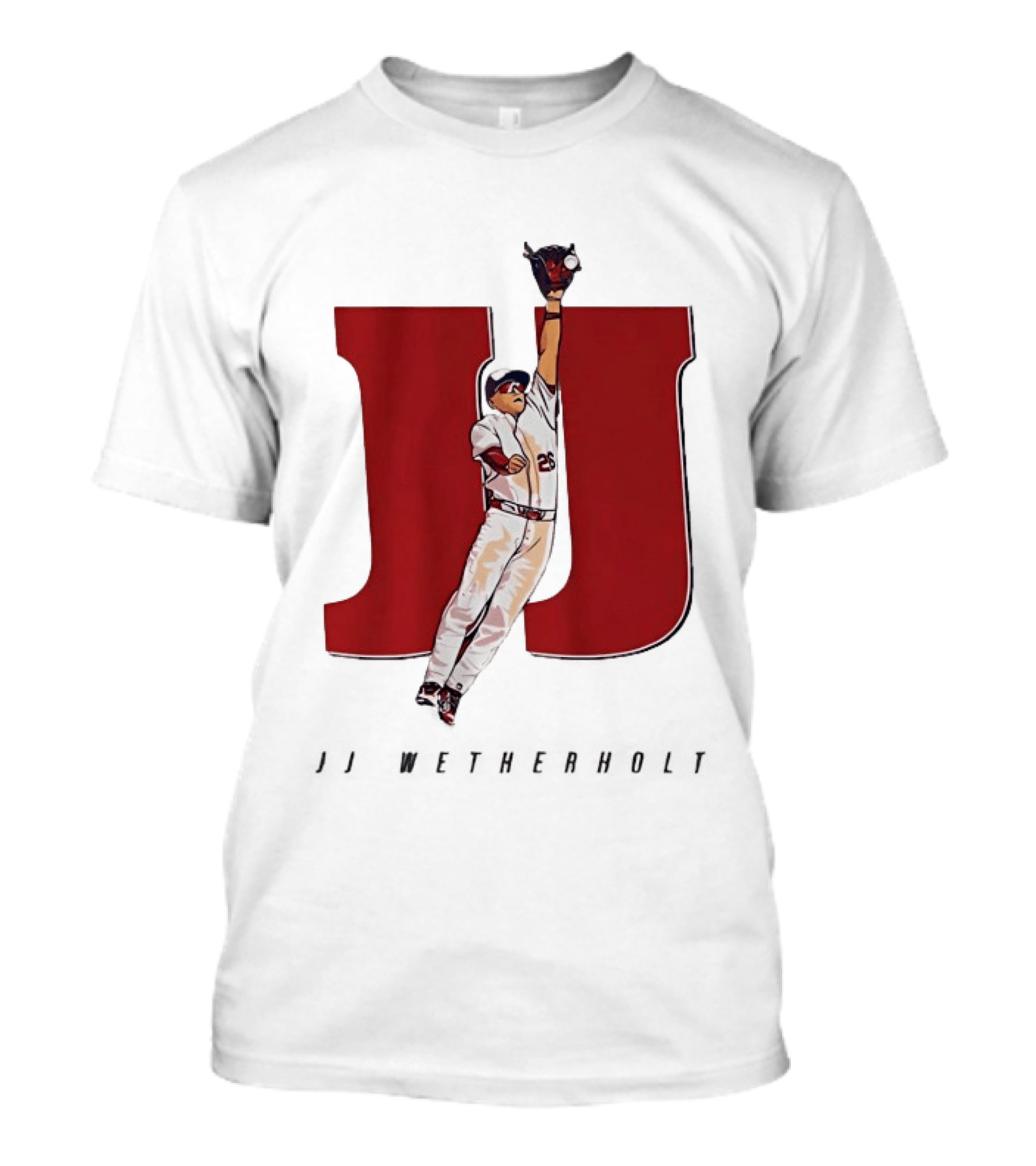 JJ Wetherholt St Louis Cardinals Mad Hops Baseball Player Jumping Action T-Shirt