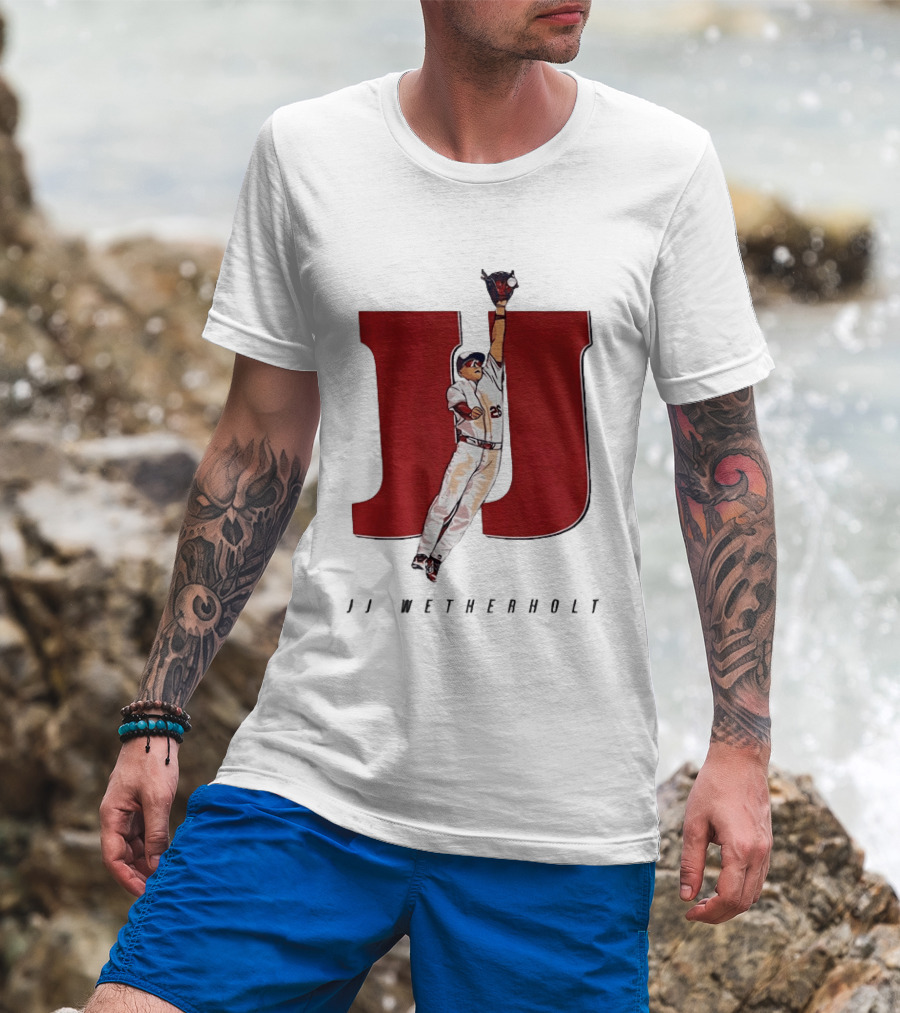 JJ Wetherholt St Louis Cardinals Mad Hops Baseball Player Jumping Action T-Shirt