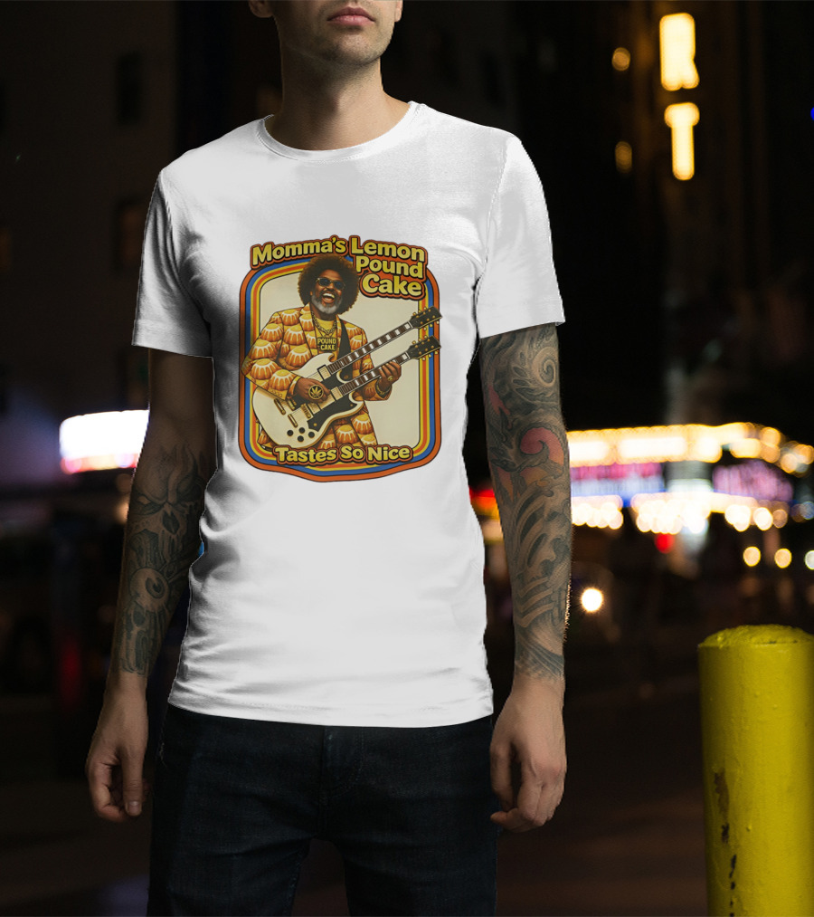 Momma's Lemon Pound Cake Tastes So Nice Double Guitar Retro Vibe T-Shirt