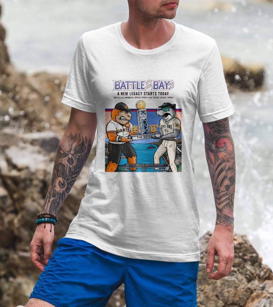 Battle Of The Bay Oakland Ballers Giants New Legacy Series The Bridge T-Shirt