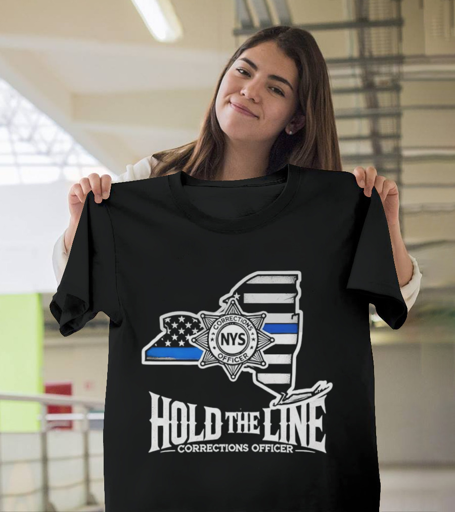 Hold The Line NYS Corrections Officer Blue Line T-Shirt