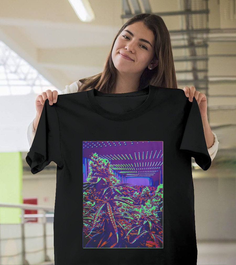 Plant Life By Wicked High Society Neon Cannabis Indoor Garden Purple LED Glow T-Shirt