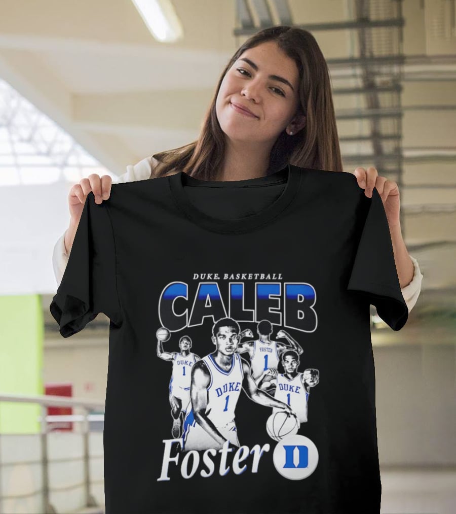 Duke Basketball Caleb Foster Blue Devils D T-Shirt