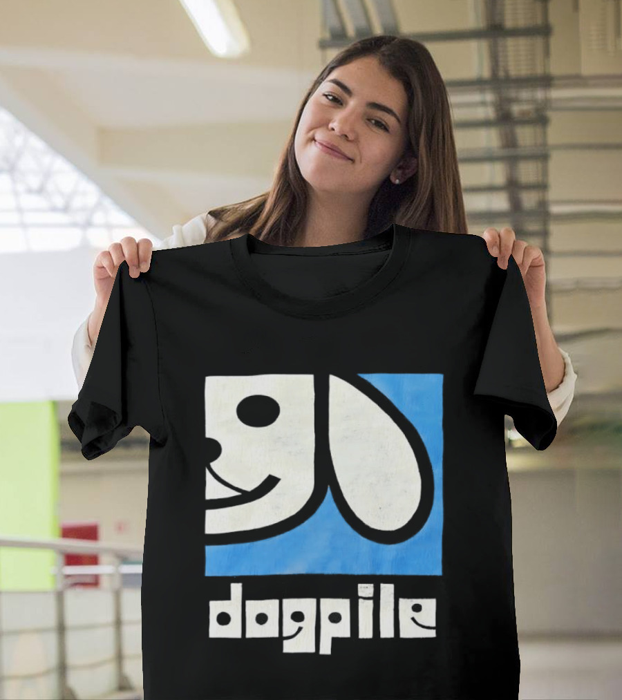 90s Dogpile Logo With Smiling Dog Face T-Shirt