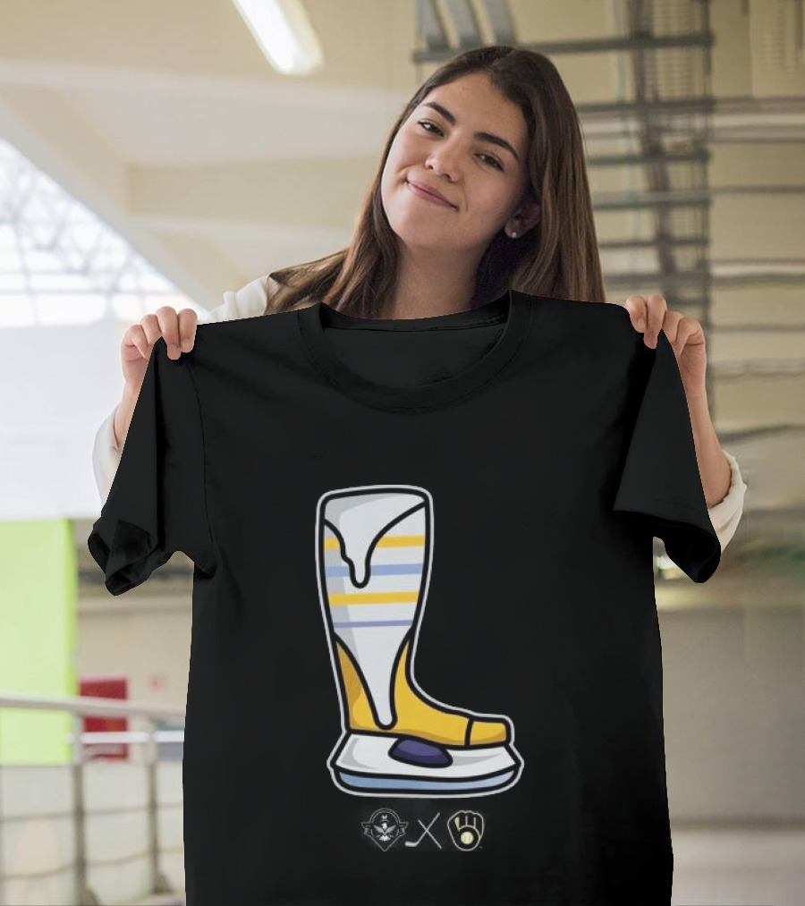 Milwaukee Brewers X Admirals Special Skate Boot Icon With Brewers T-Shirt