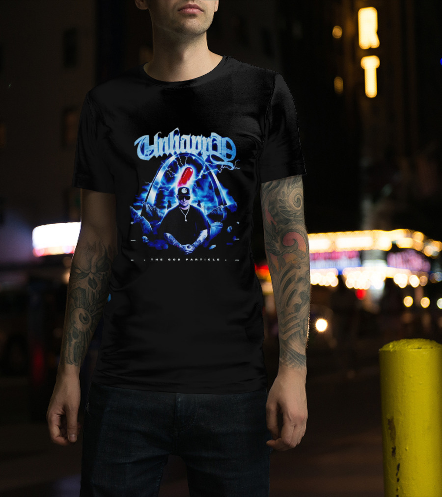Unhappy The God Particle With Red Pill And Arched Sky T-Shirt