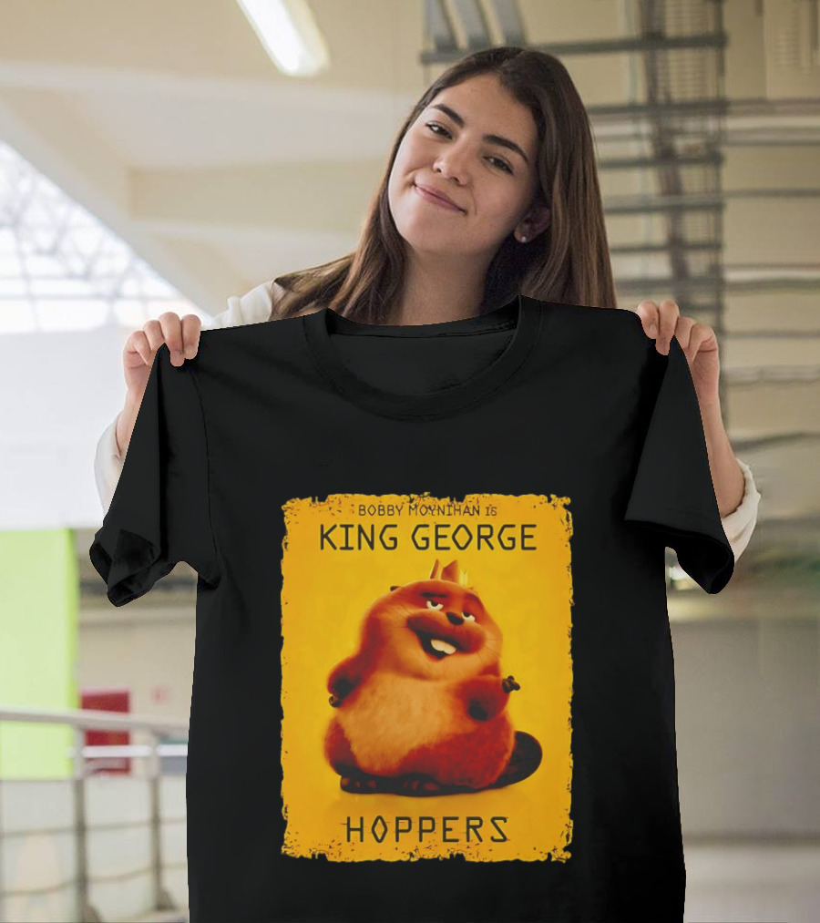 Bobby Moynihan Is King George Hoppers Smiling Cartoon Character With Crown On Orange T-Shirt