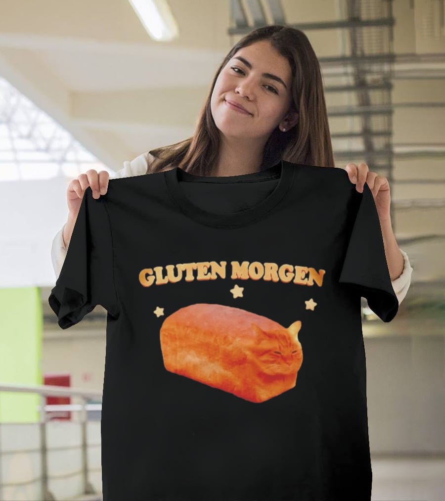 Gluten Morgen Funny Cat Bread Meme Star T-Shirt