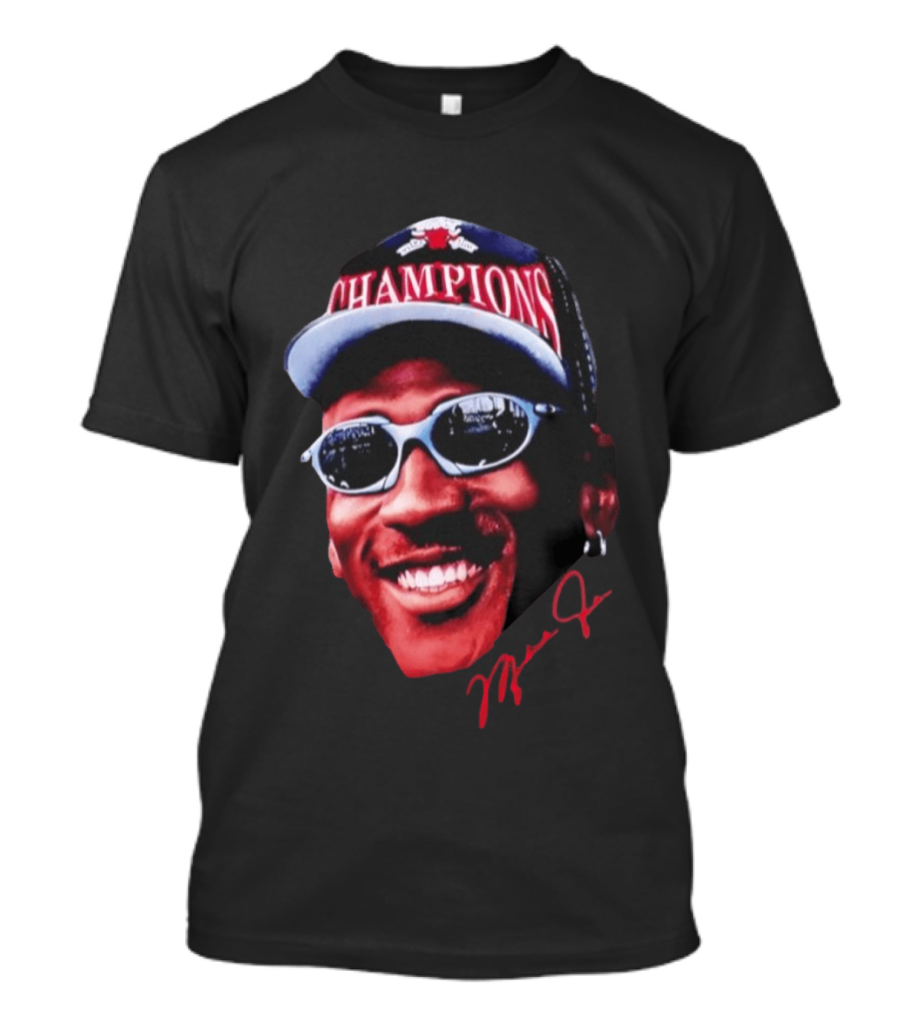 M Jordan Chicago Bulls NBA Champions Big Face T-Shirt