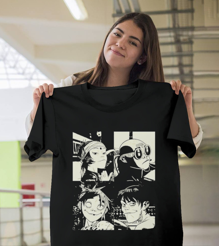 Gorillaz 2D Murdoc Niccals Noodle Russel Hobbs Animation T-Shirt