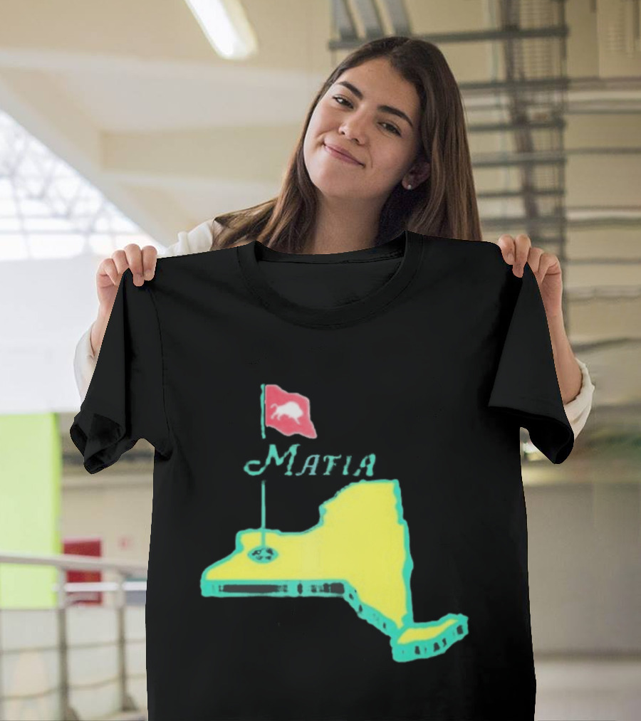 Buffalo Bills Mafia New York Golf Flag Map T-Shirt