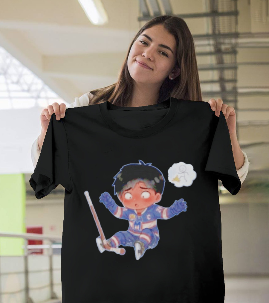Hollander Chibi Hockey Player Banana Peel Mishap T-Shirt