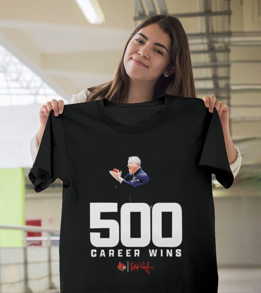 500 Career Wins Coach Jeff Walz Red Cardinals T-Shirt