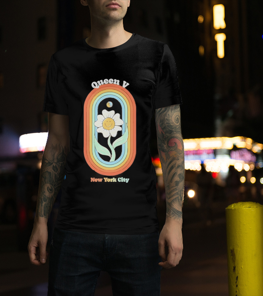 Daisy Rainbow Queen V Yin Yang New York City T-Shirt