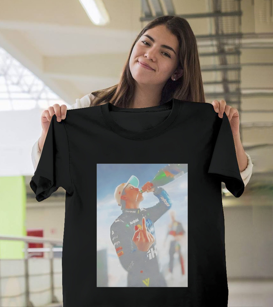 Oscar Piastri 81 Racing Celebration Flipping The Bird Formula One Victory Moment T-Shirt