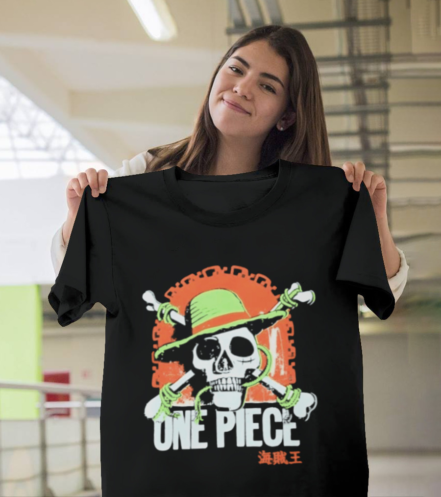 Ripple Junction One Piece Jolly Roger Skull With Hat T-Shirt