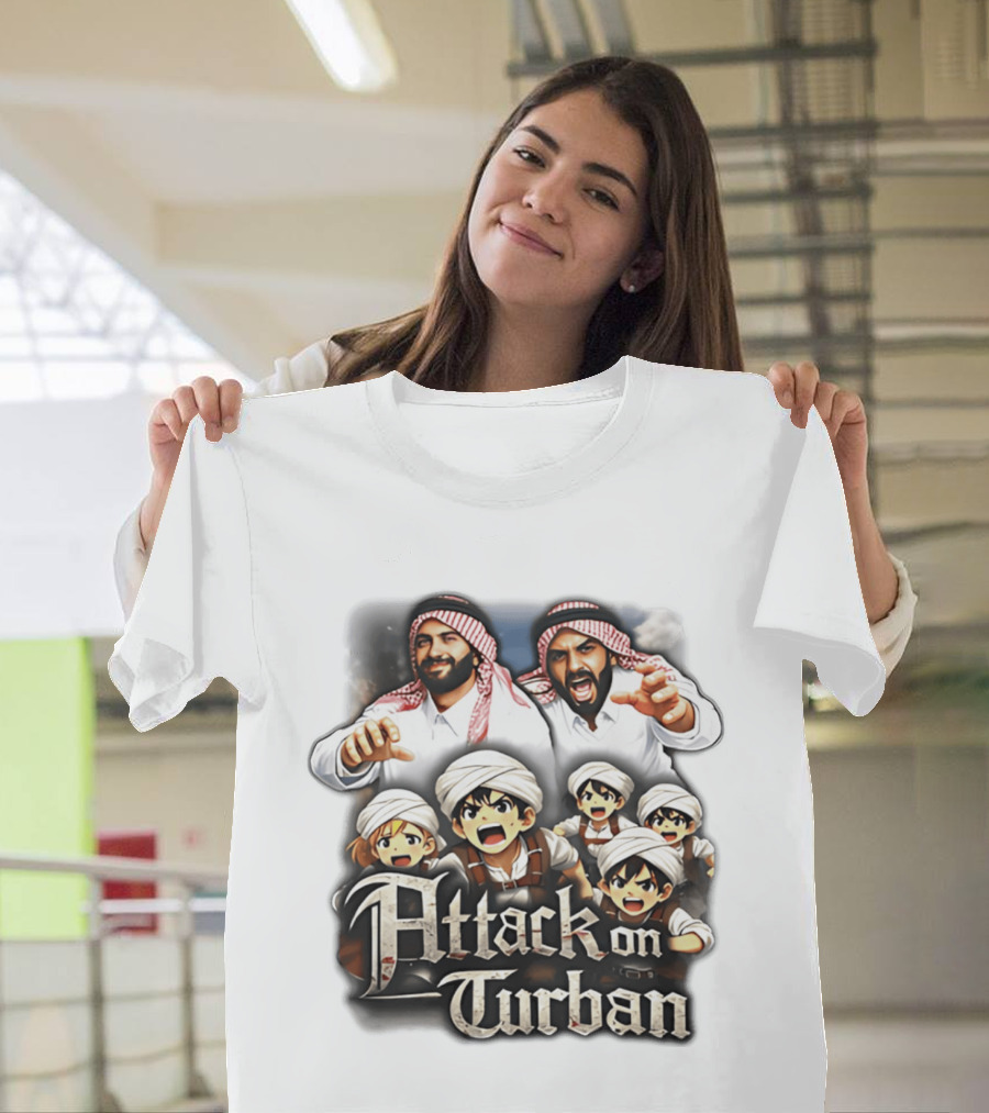 Attack On Turban Anime Characters And Traditional Attire T-Shirt