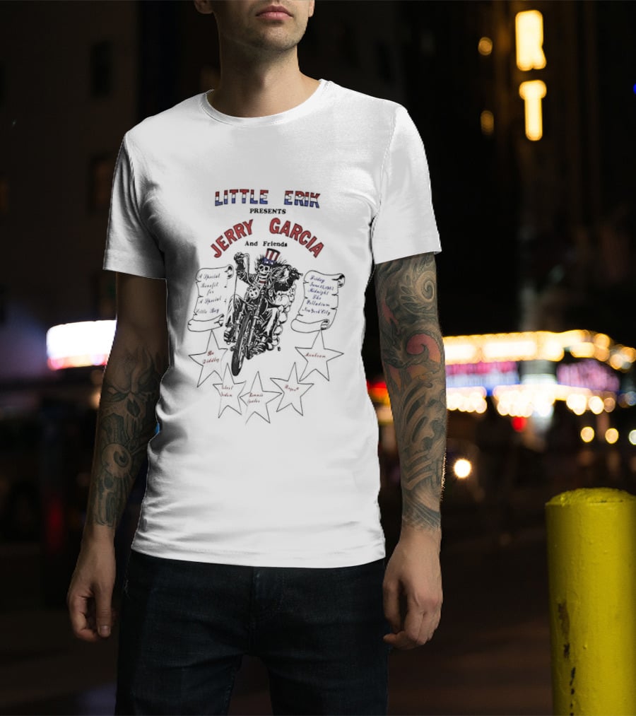Jerry Garcia Little Erik Presents Grateful Dead Dancing Bears Stars And Stripes T-Shirt