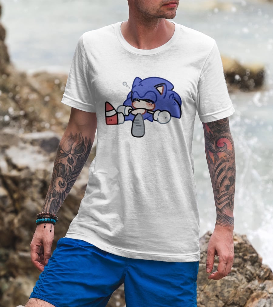 Chibi Sanic The Hedgehog Sleeping Kawaii 2026 T-Shirt
