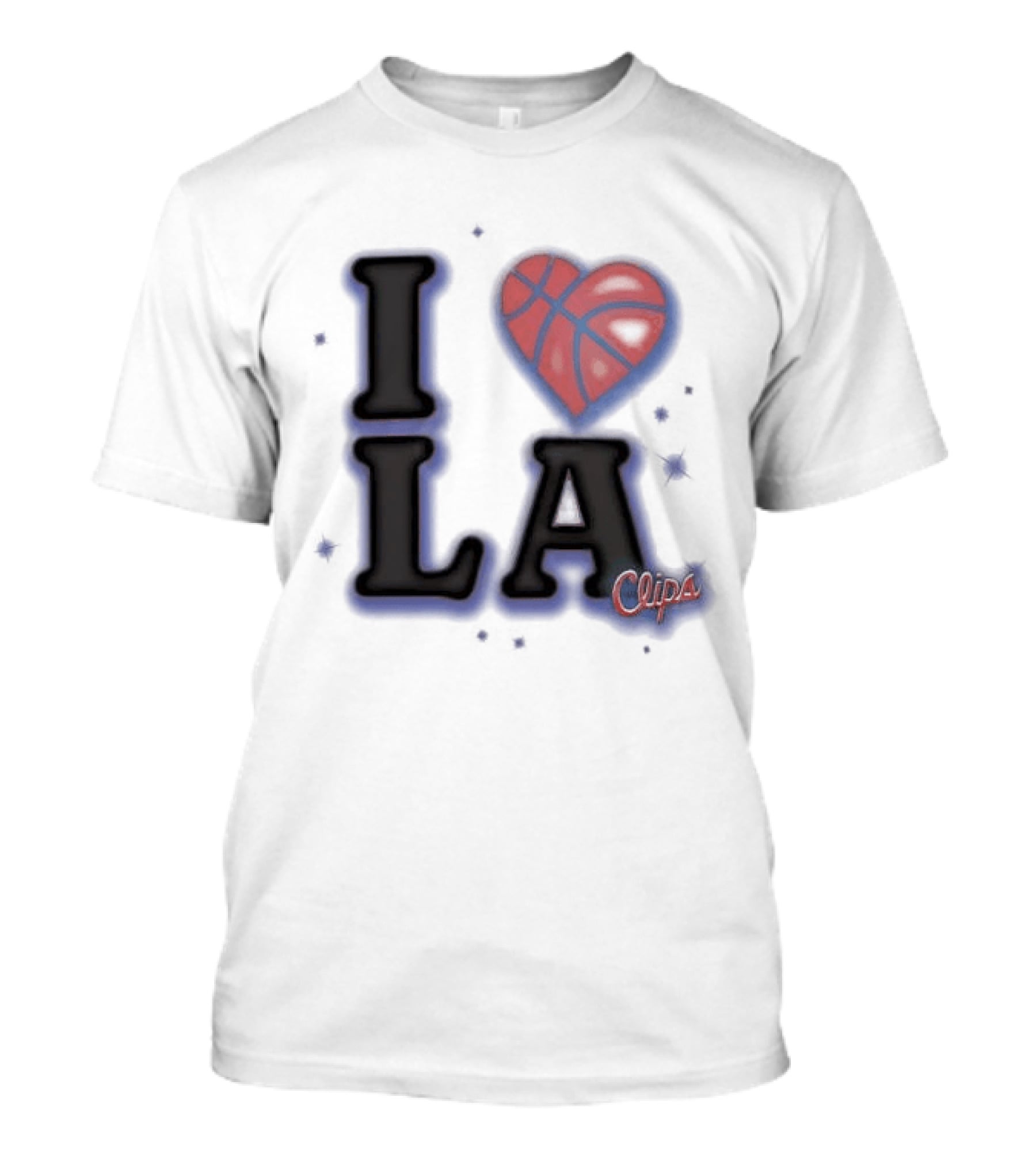 I Love LA Los Angeles Clippers Basketball Heart Logo Clips T-Shirt