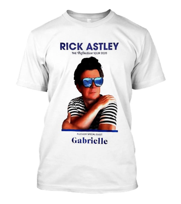 Rick Astley Tour 2026 Reflection Cool Shades Stripes T-Shirt