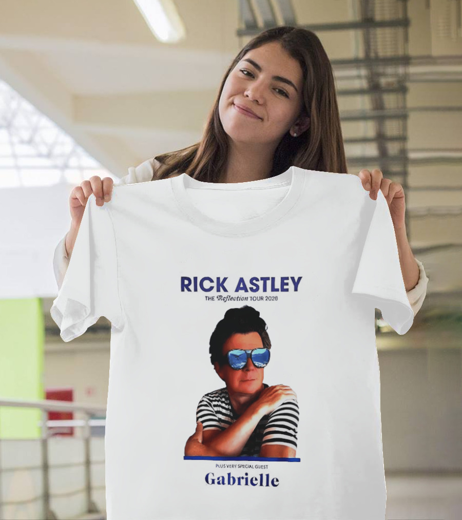 Rick Astley Tour 2026 Reflection Cool Shades Stripes T-Shirt
