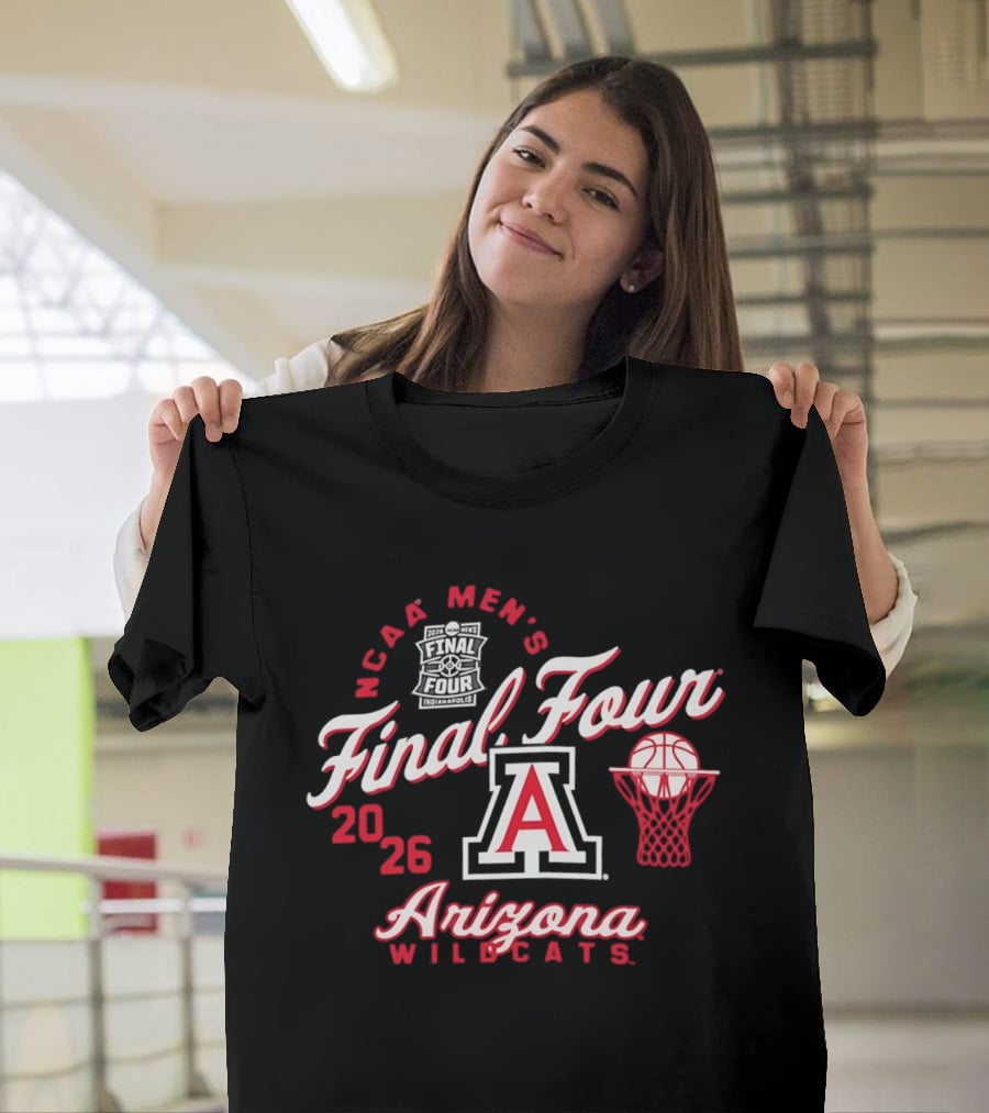 2026 NCAA Men's Final Four Arizona Wildcats Basketball A Logo Basketball Hoop T-Shirt
