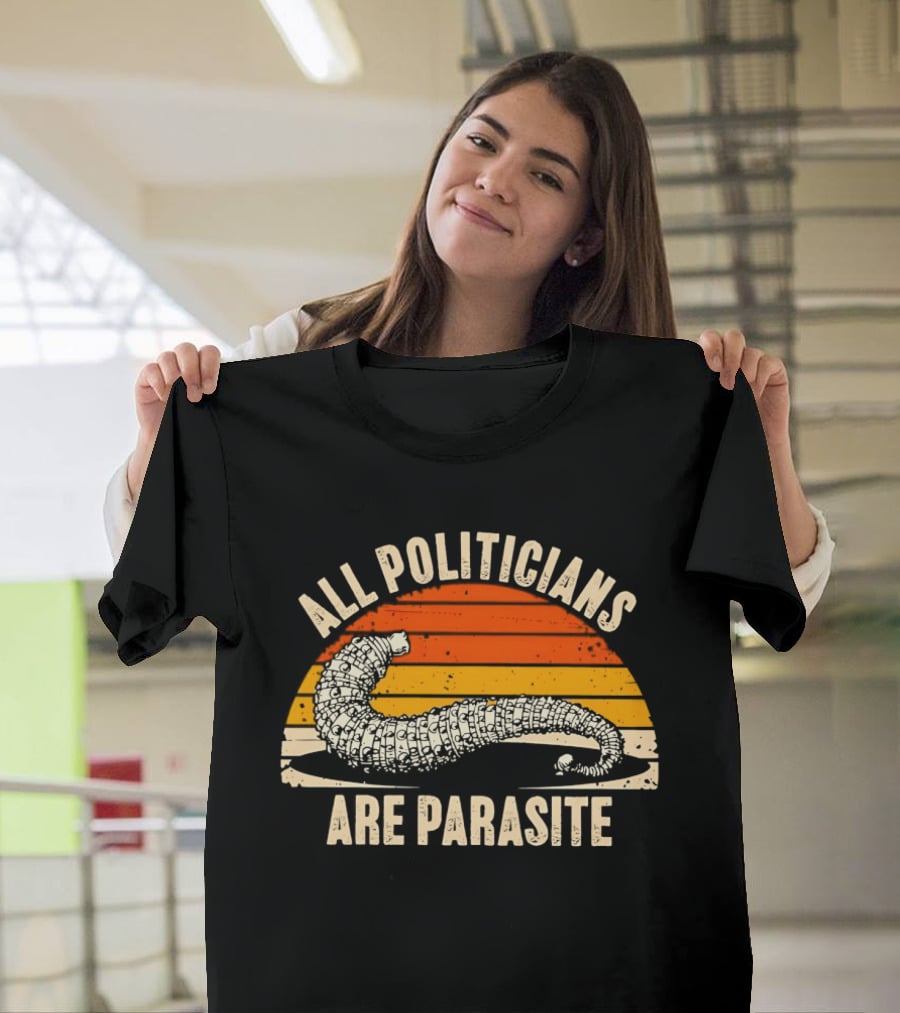 All Politicians Are Parasite Retro Sunset T-Shirt