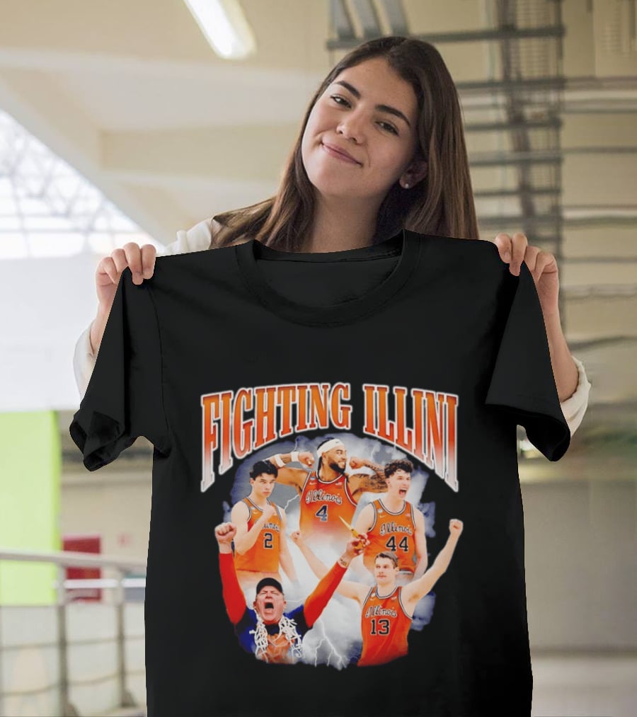 Fighting Illini Brad Underwood Illinois Basketball Team Players T-Shirt