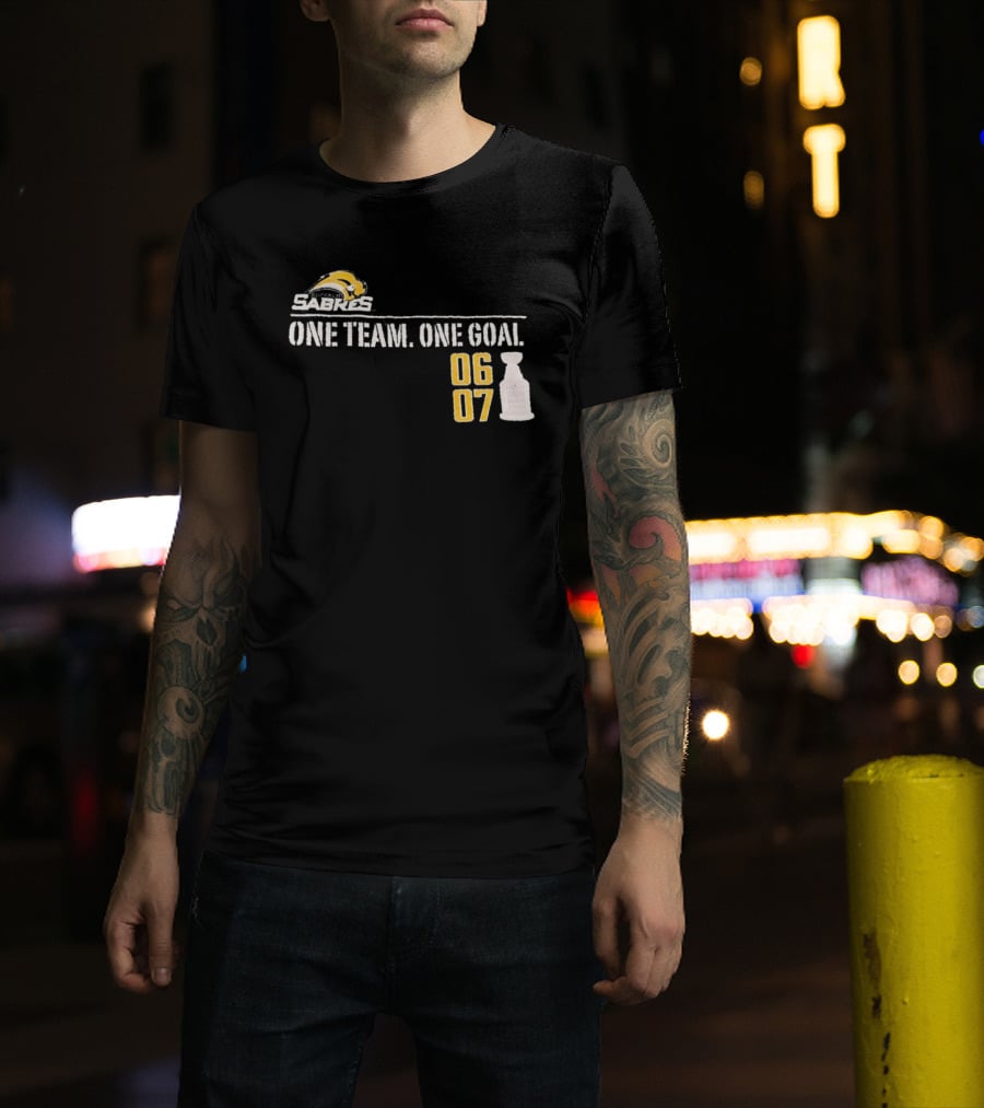 Buffalo Sabres One Team One Goal 06 07 Stanley Cup T-Shirt