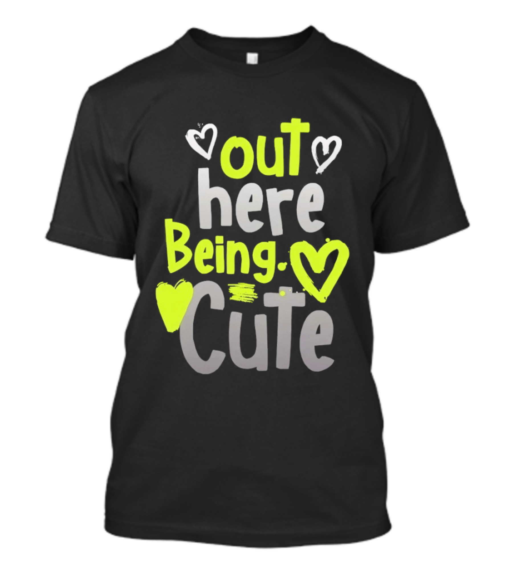 Out Here Being Cute With Heart And Love Illustrations T-Shirt