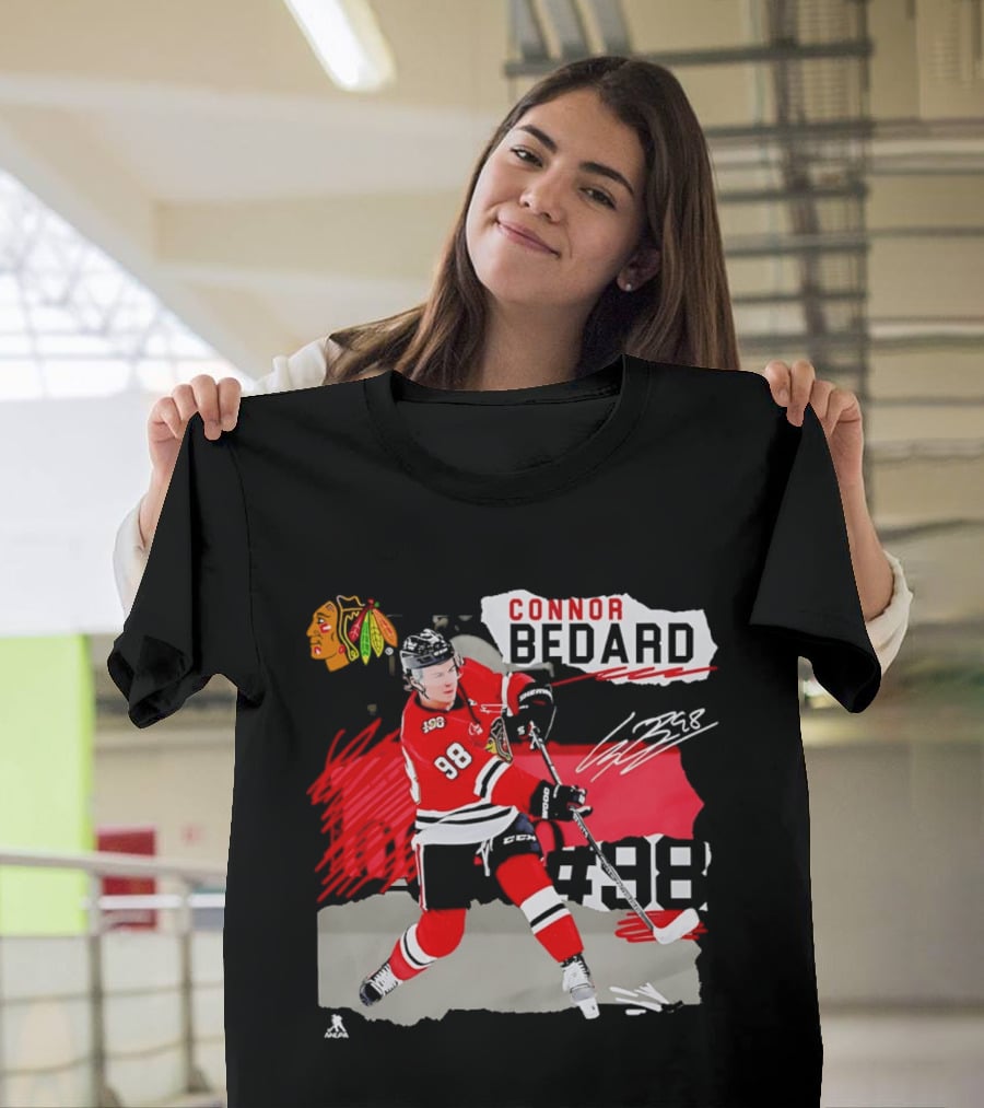 Chicago Blackhawks Connor Bedard 98 Fresh Ice Hockey Dynamic T-Shirt