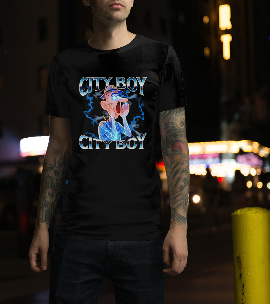 City Boy Brainrot Meme Reaction Cartoon Loud Expression T-Shirt