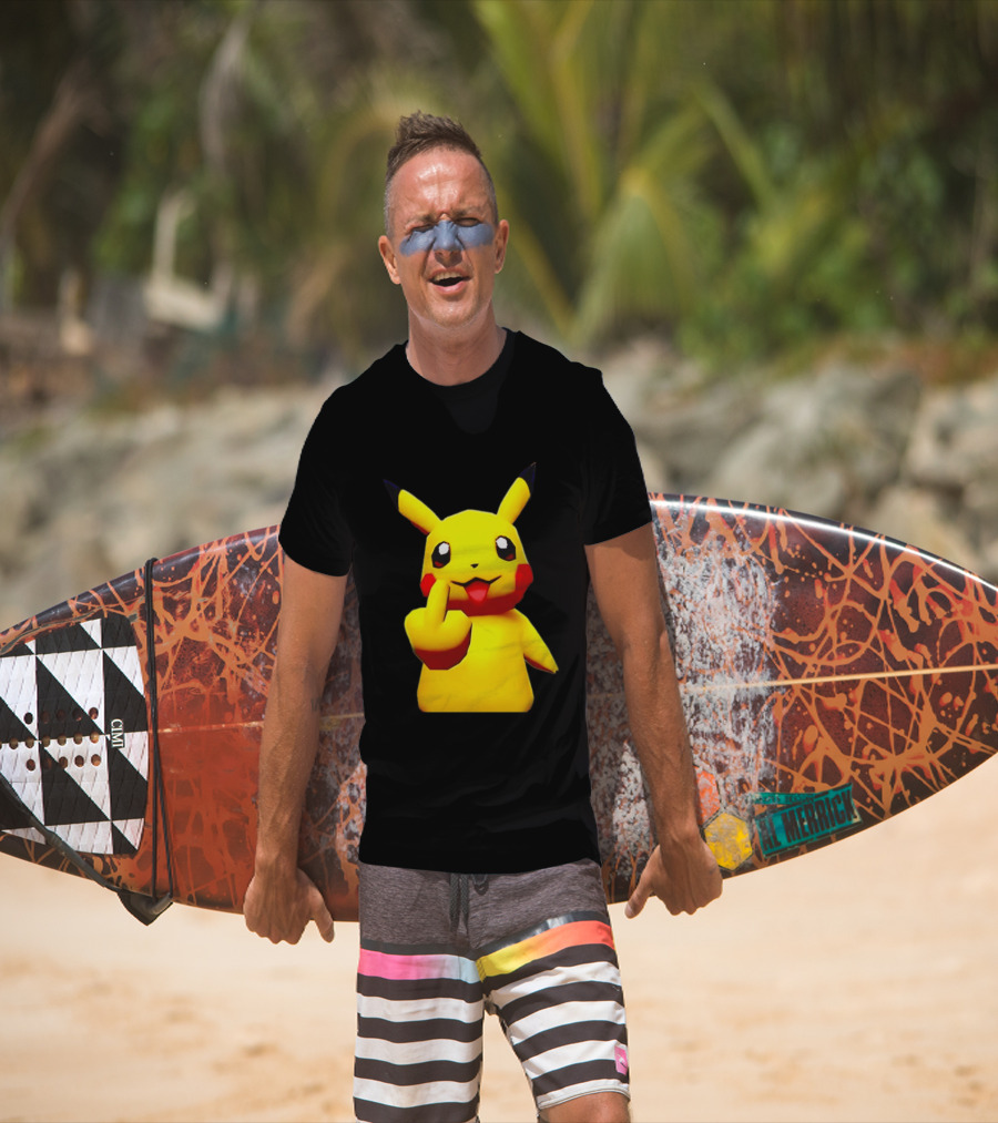 Pikachu Pokémon Middle Finger Gesture T-Shirt