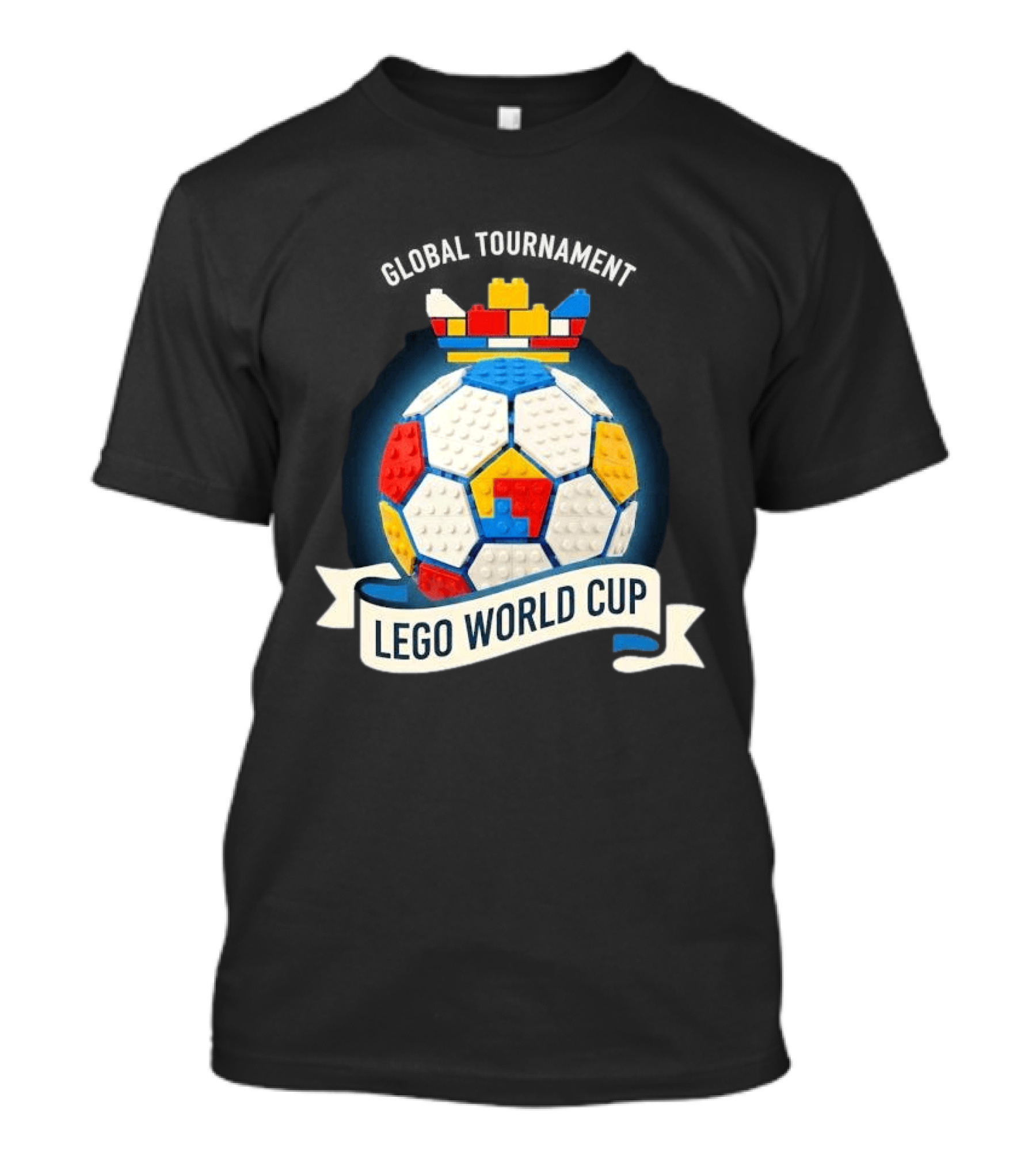 Global Tournament Lego World Cup Soccer Ball Block Crown T-Shirt