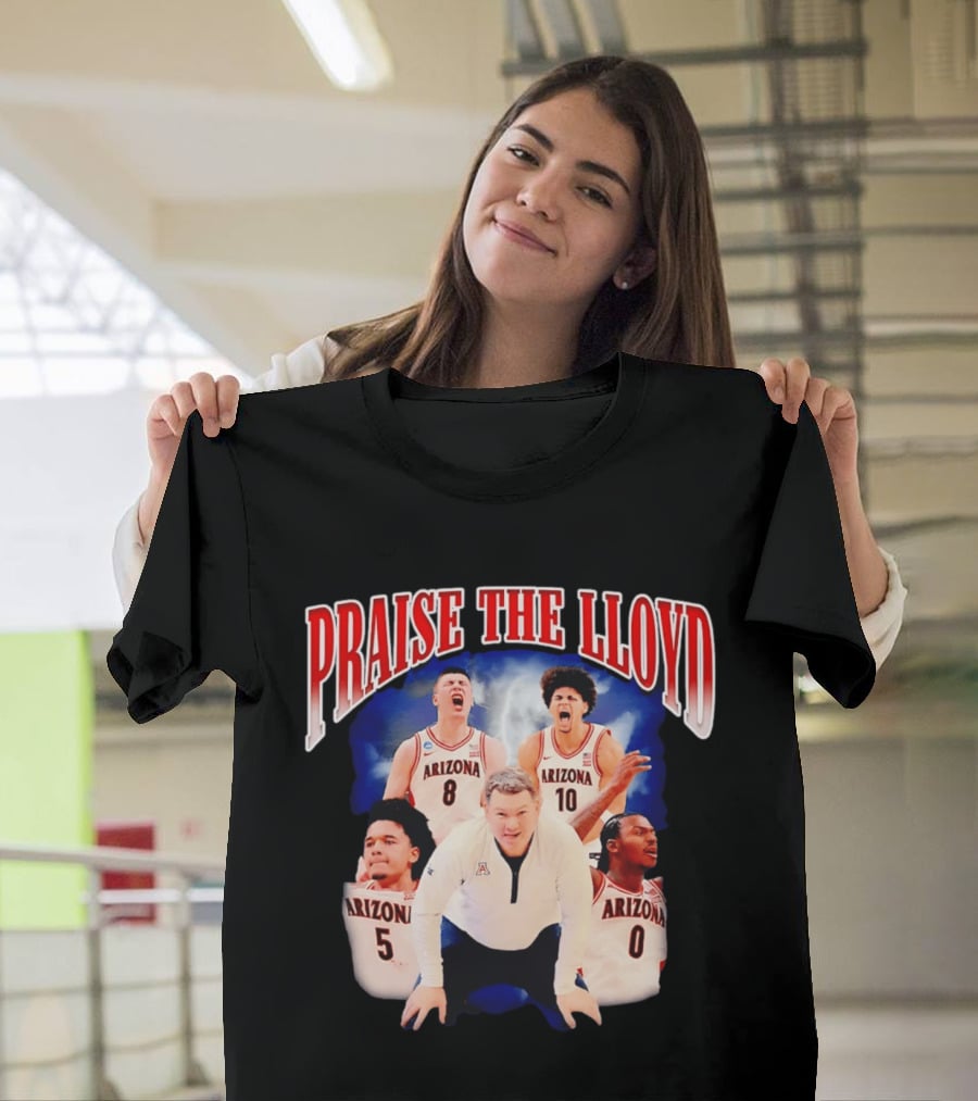 Praise The Lloyd Arizona Wildcats Basketball 2026 Player Collage T-Shirt