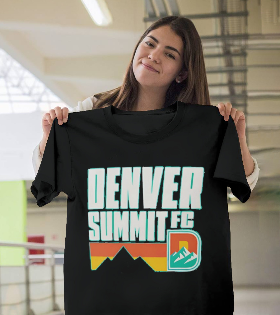Denver Summit FC Mountains D Emblem Olive Wordmark T-Shirt