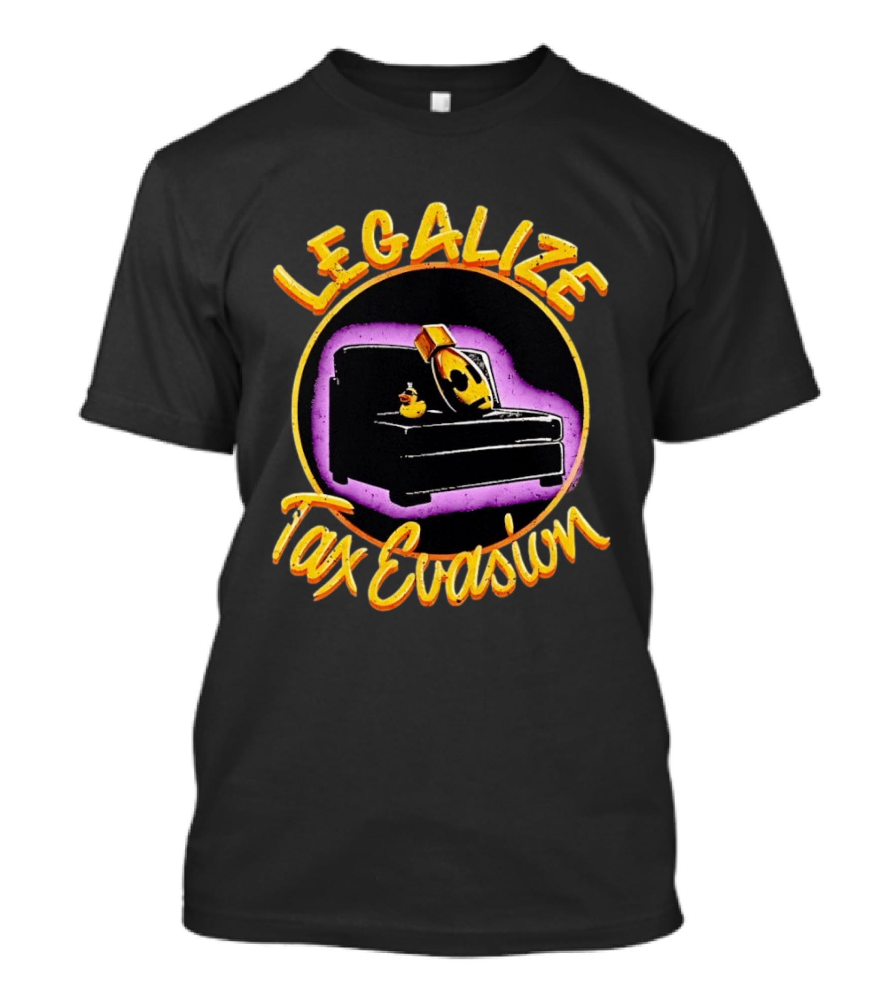 Legalize Tax Evasion The Fat Electrician Couch Potato Rubber Duck T-Shirt