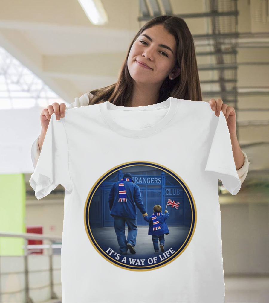 Rangers FC It's A Way Of Life Union Jack Flag Fans T-Shirt